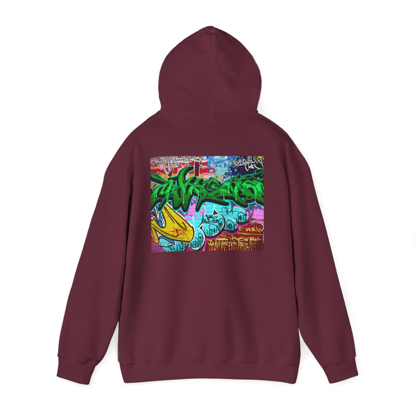 Urban Graffiti Unisex Hoodie, Trendy Streetwear Pullover, Casual Outfit for Hipsters, Graffiti Art Lover Gift, Cozy Sweatshirt