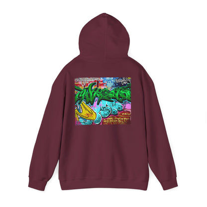 Urban Graffiti Unisex Hoodie, Trendy Streetwear Pullover, Casual Outfit for Hipsters, Graffiti Art Lover Gift, Cozy Sweatshirt