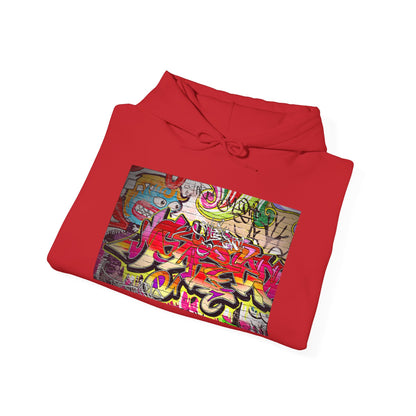 Urban Graffiti Unisex Hoodie, Trendy Streetwear Pullover, Casual Outfit for Hipsters, Graffiti Art Lover Gift, Cozy Sweatshirt