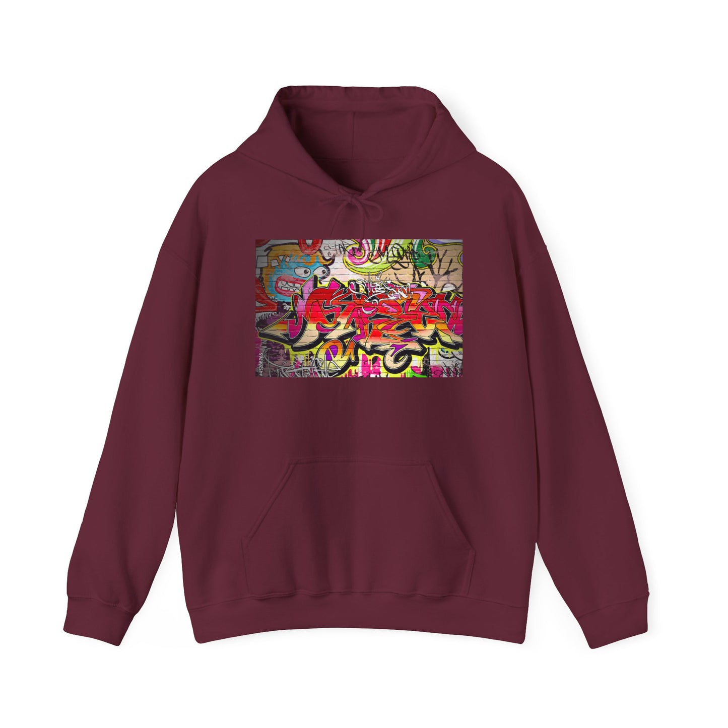 Urban Graffiti Unisex Hoodie, Trendy Streetwear Pullover, Casual Outfit for Hipsters, Graffiti Art Lover Gift, Cozy Sweatshirt
