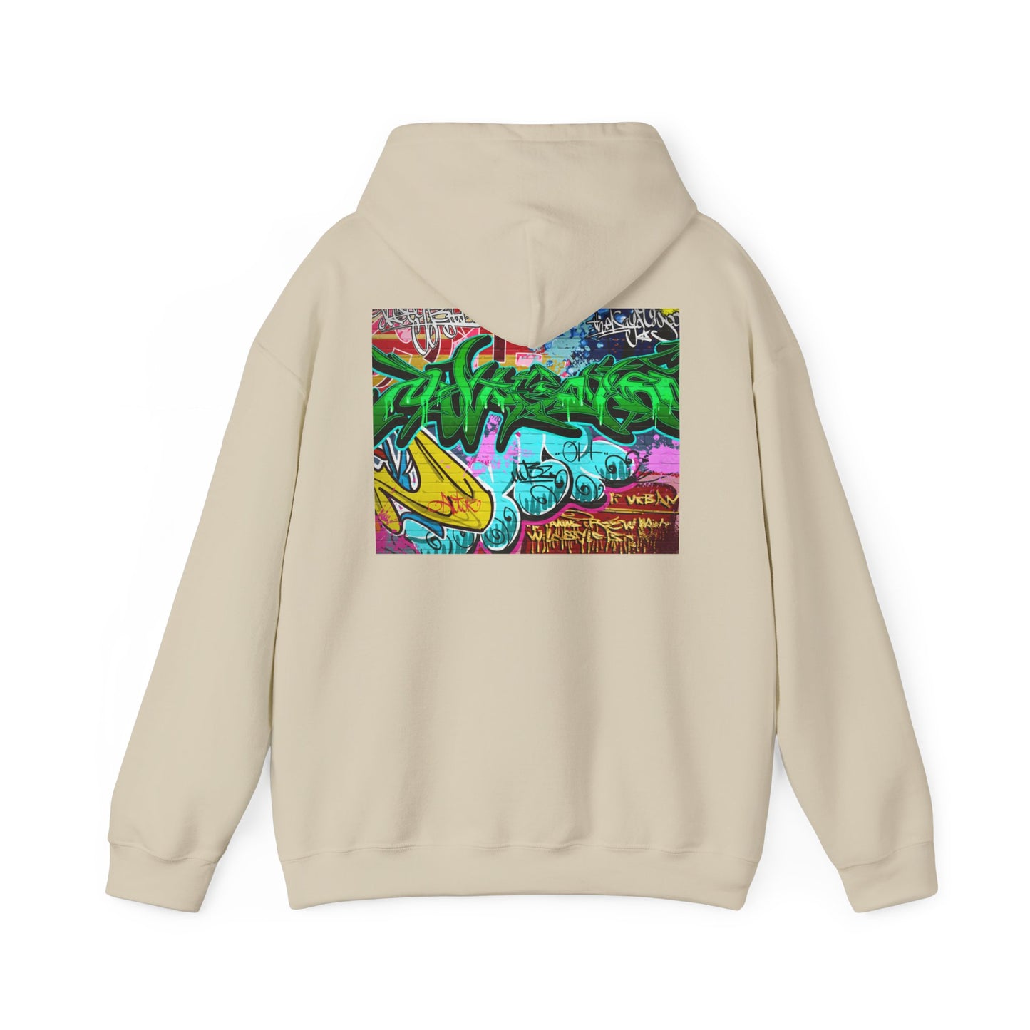 Urban Graffiti Unisex Hoodie, Trendy Streetwear Pullover, Casual Outfit for Hipsters, Graffiti Art Lover Gift, Cozy Sweatshirt