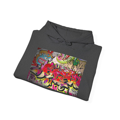 Urban Graffiti Unisex Hoodie, Trendy Streetwear Pullover, Casual Outfit for Hipsters, Graffiti Art Lover Gift, Cozy Sweatshirt