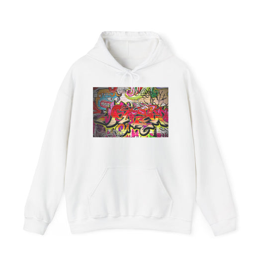 Urban Graffiti Unisex Hoodie, Trendy Streetwear Pullover, Casual Outfit for Hipsters, Graffiti Art Lover Gift, Cozy Sweatshirt