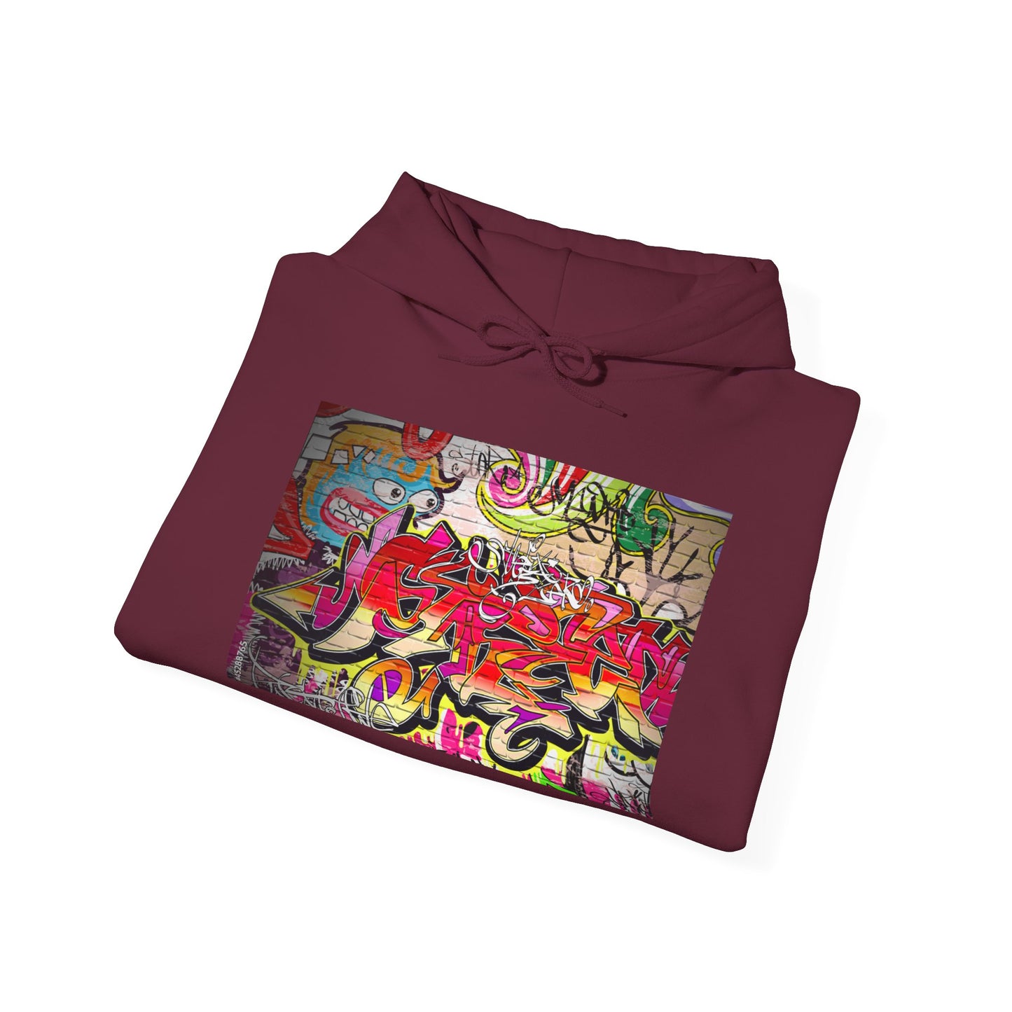 Urban Graffiti Unisex Hoodie, Trendy Streetwear Pullover, Casual Outfit for Hipsters, Graffiti Art Lover Gift, Cozy Sweatshirt