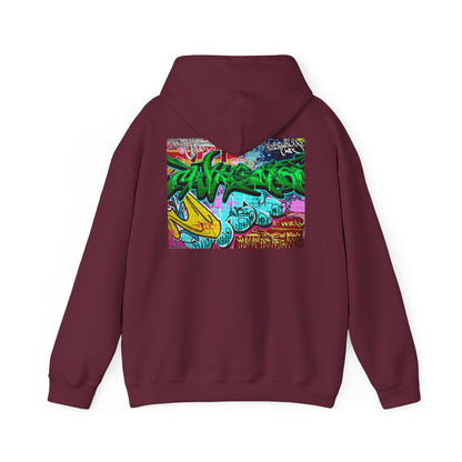 Urban Graffiti Unisex Hoodie, Trendy Streetwear Pullover, Casual Outfit for Hipsters, Graffiti Art Lover Gift, Cozy Sweatshirt